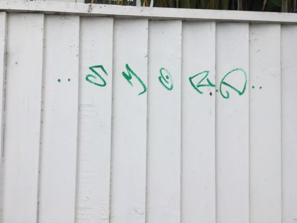 The photograph attached to this graffiti report