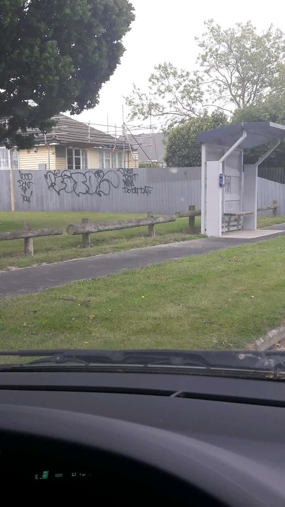 The photograph attached to this graffiti report