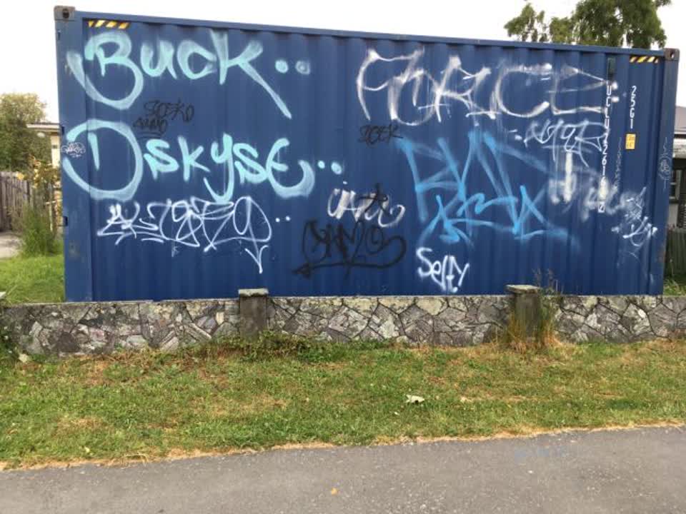 The photograph attached to this graffiti report