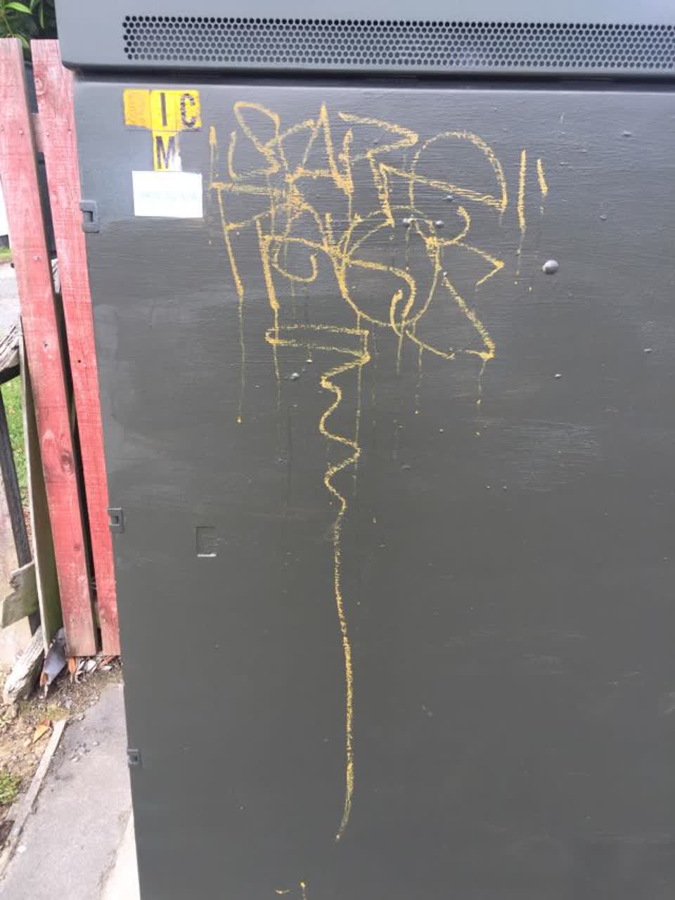 The photograph attached to this graffiti report