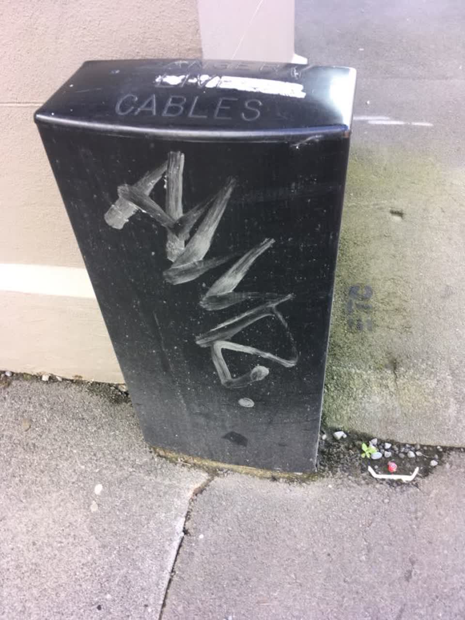 The photograph attached to this graffiti report