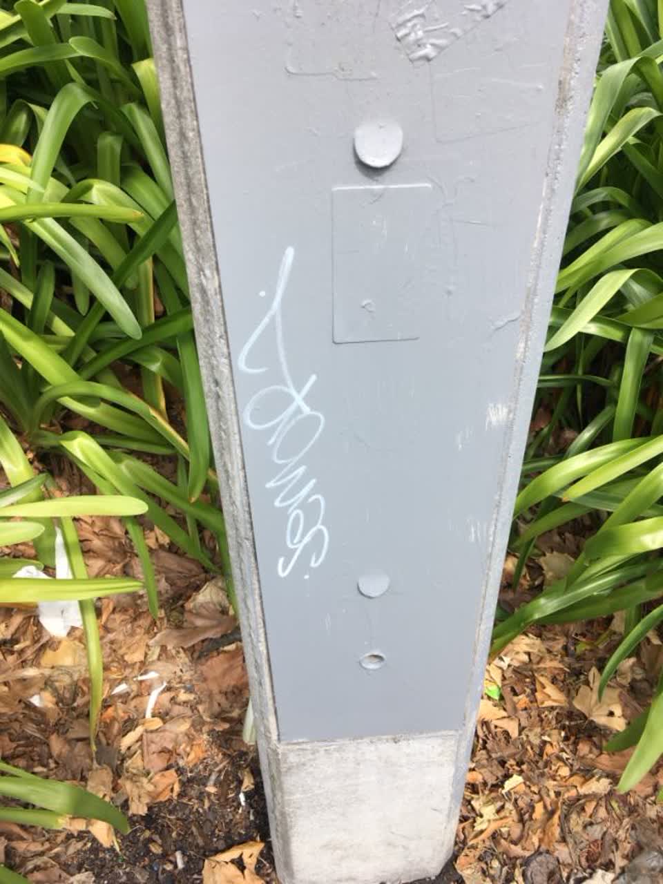 The photograph attached to this graffiti report