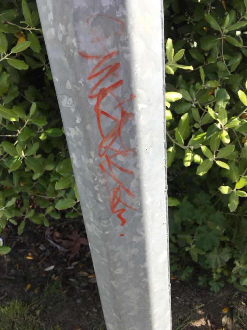 The photograph attached to this graffiti report