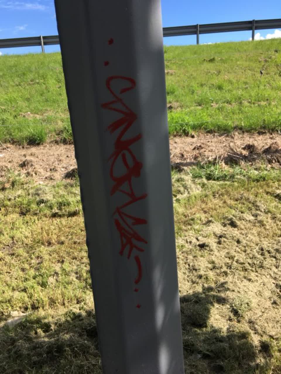 The photograph attached to this graffiti report