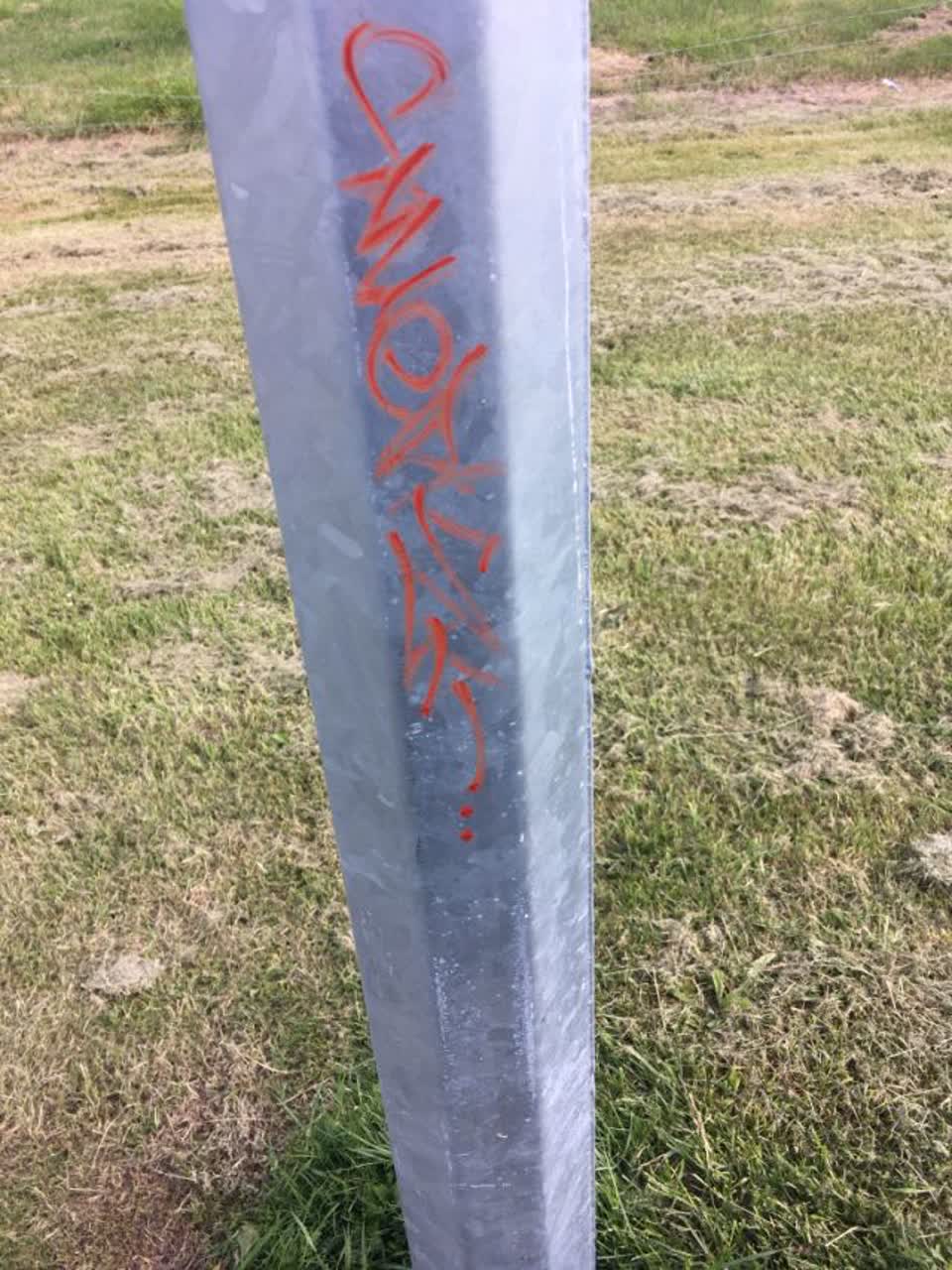 The photograph attached to this graffiti report
