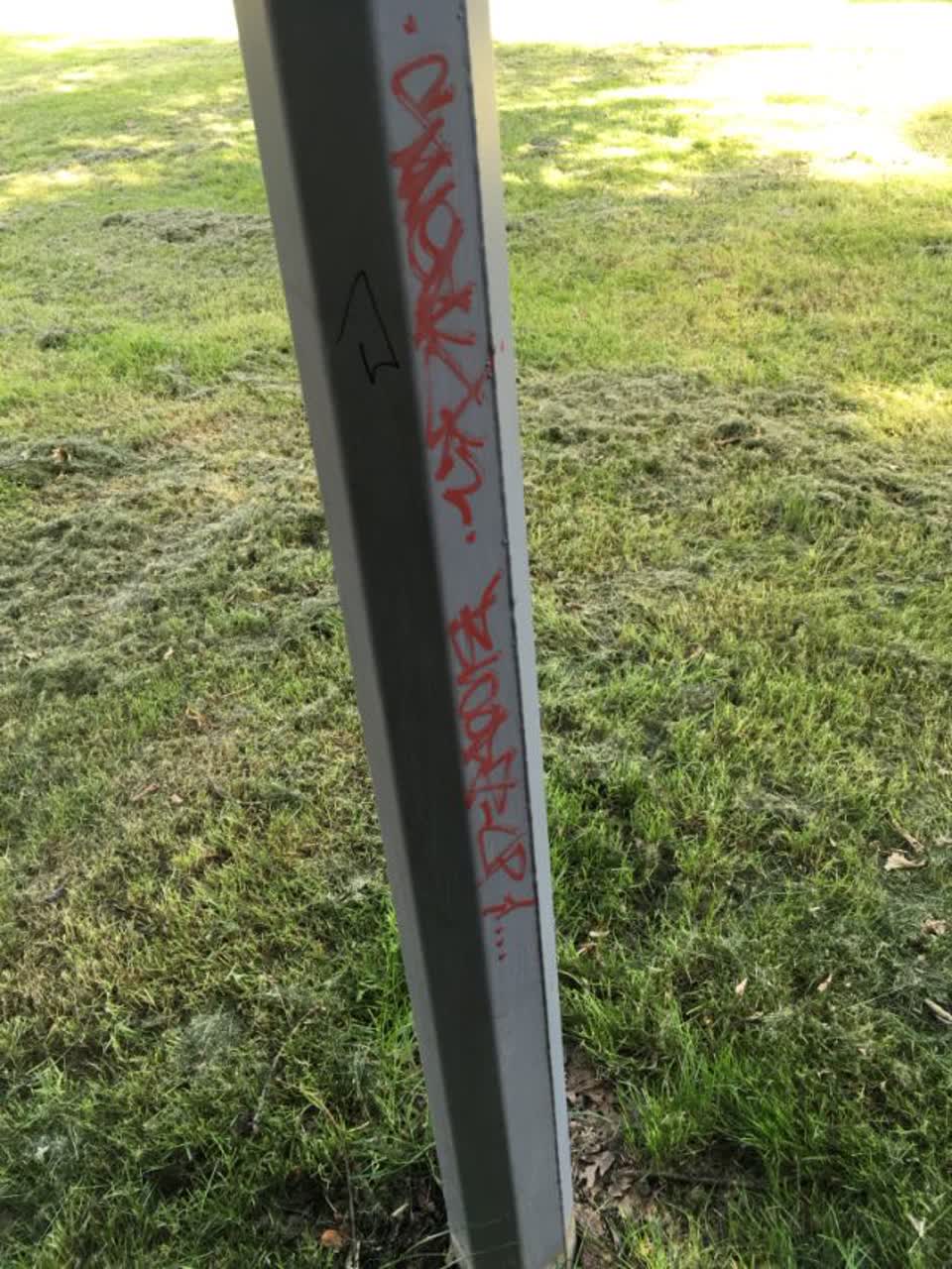 The photograph attached to this graffiti report
