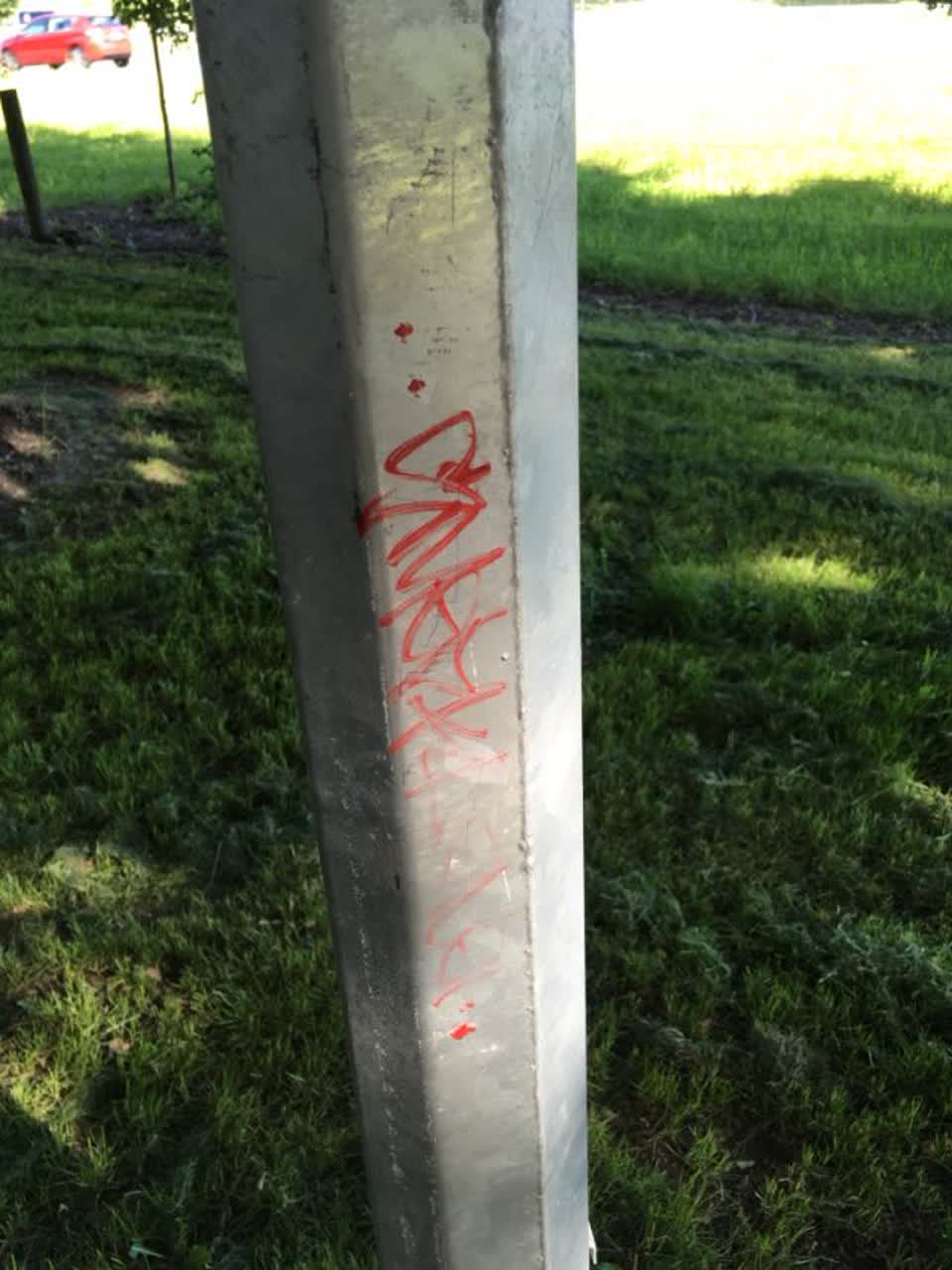 The photograph attached to this graffiti report