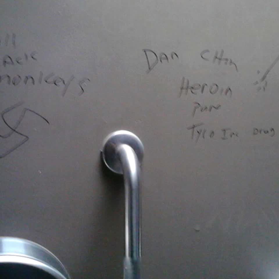 The photograph attached to this graffiti report