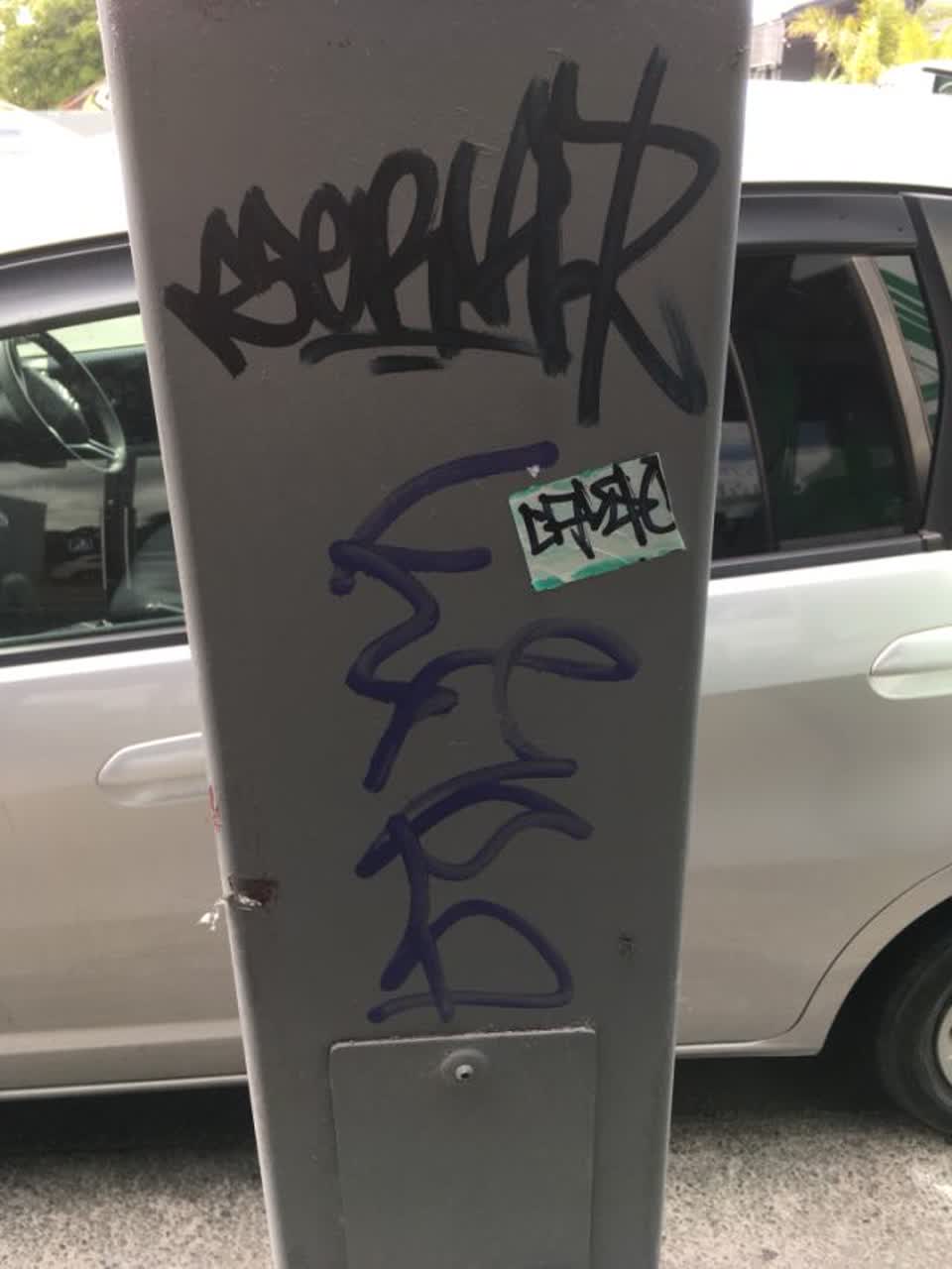 The photograph attached to this graffiti report