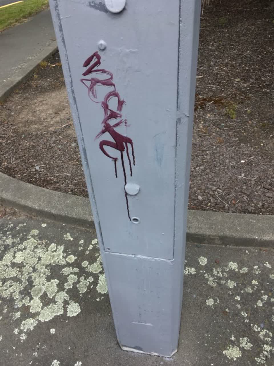 The photograph attached to this graffiti report
