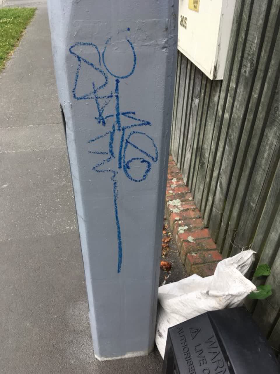The photograph attached to this graffiti report