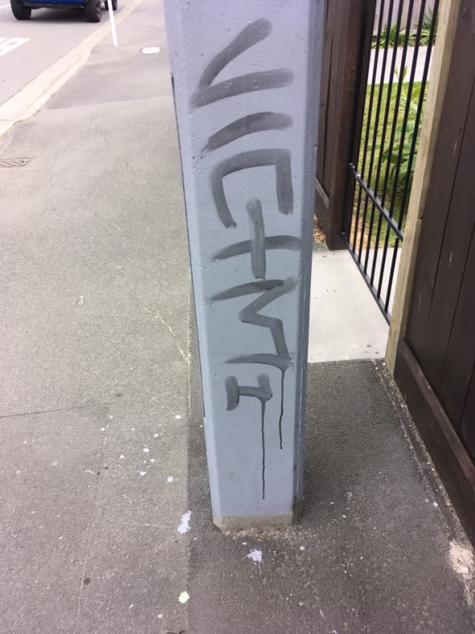The photograph attached to this graffiti report