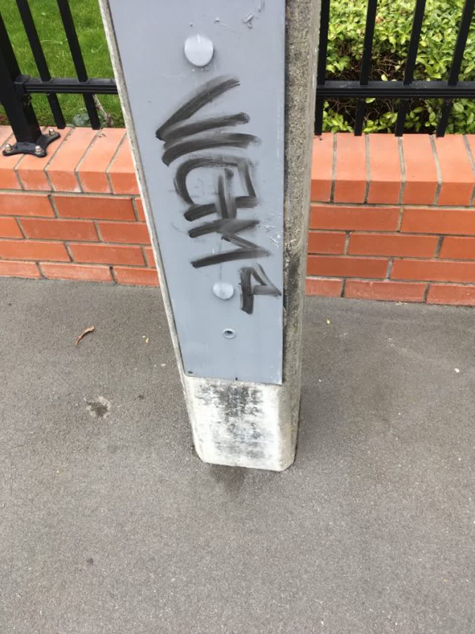 The photograph attached to this graffiti report