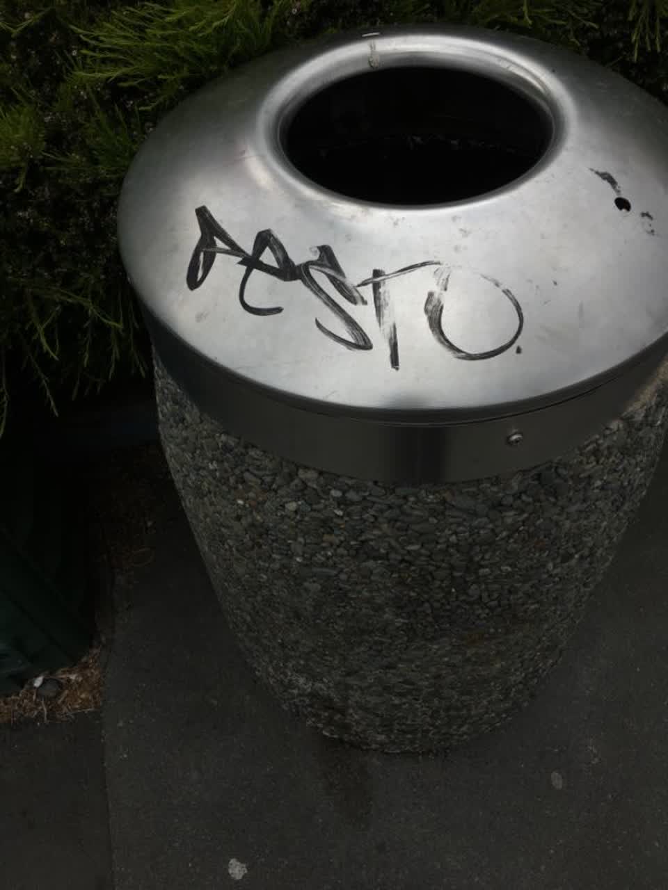 The photograph attached to this graffiti report