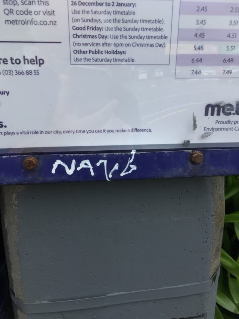 The photograph attached to this graffiti report