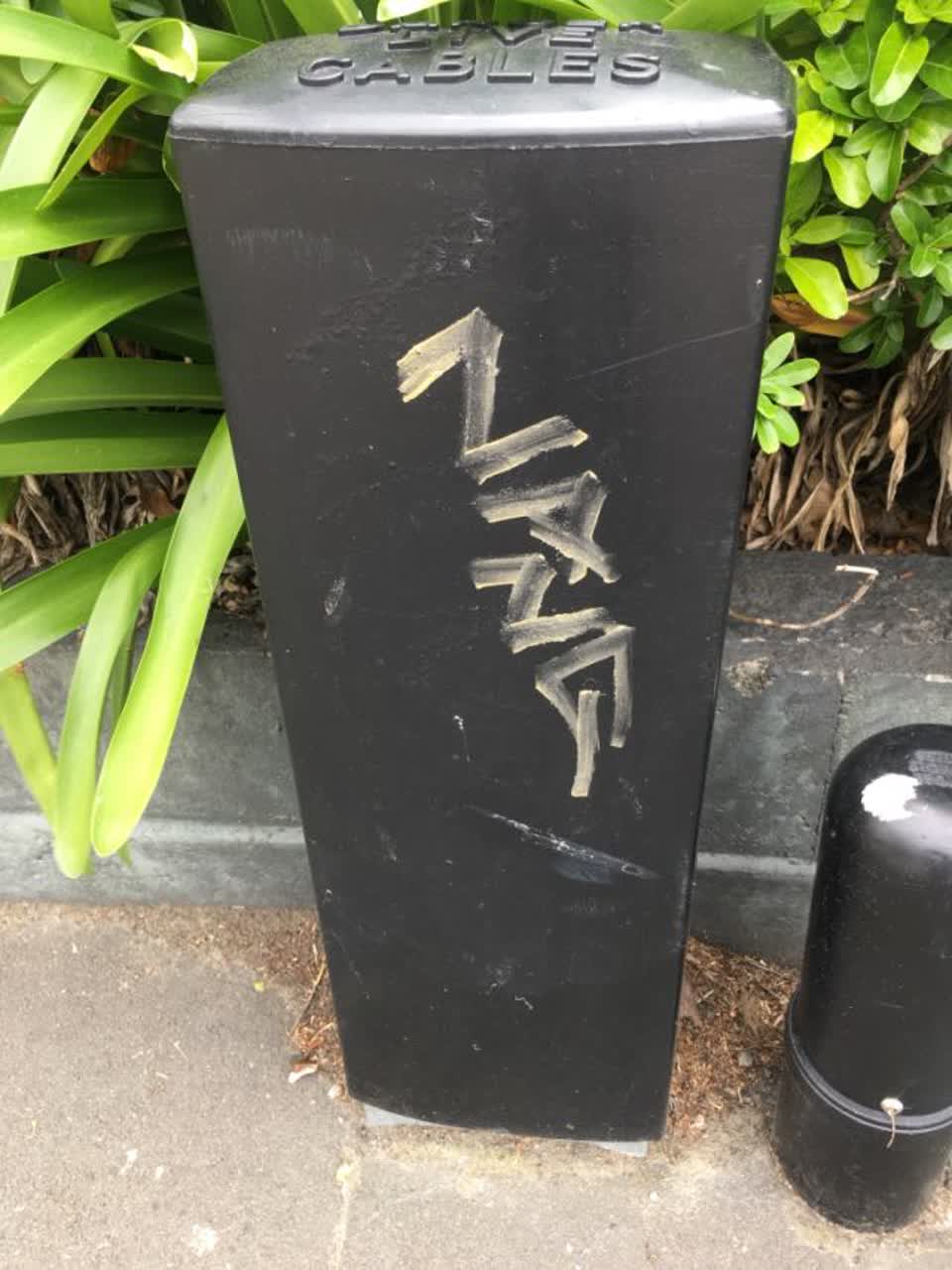 The photograph attached to this graffiti report