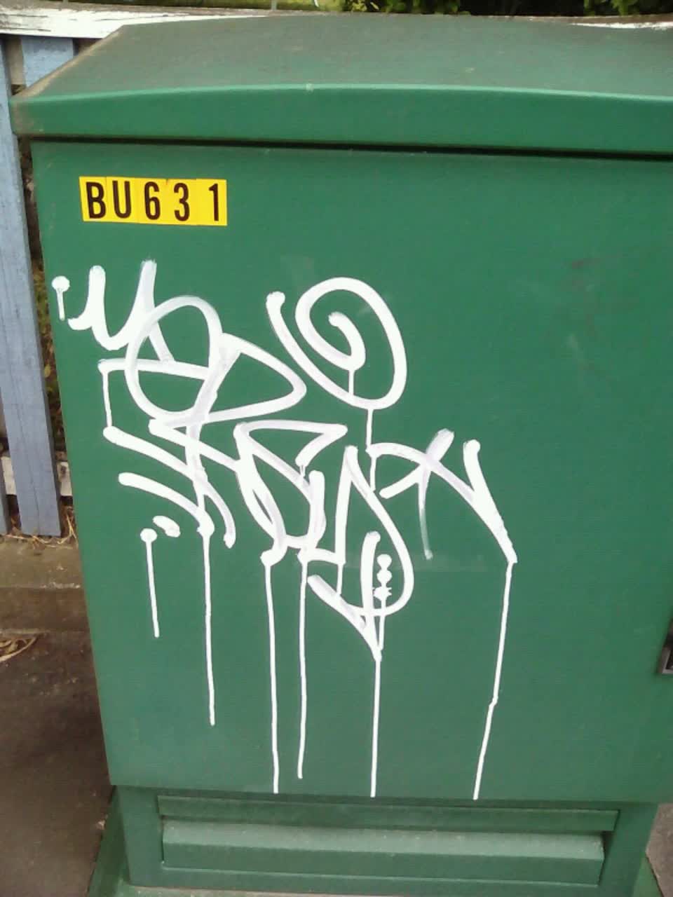 The photograph attached to this graffiti report