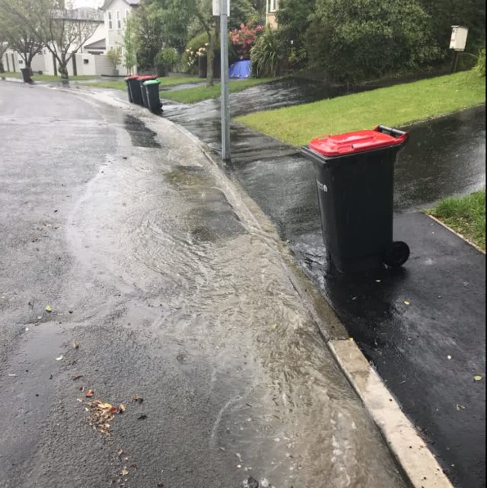 The photograph attached to this flooding report