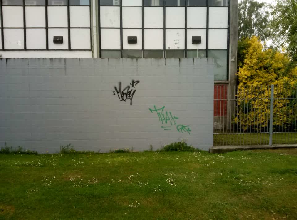 The photograph attached to this graffiti report