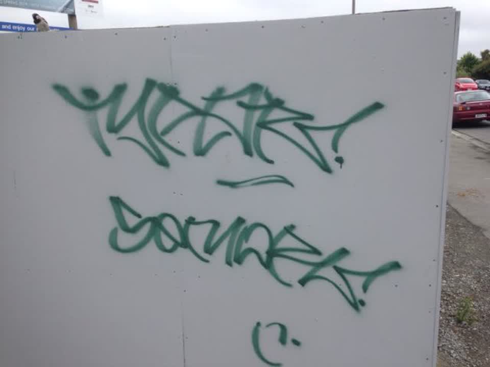The photograph attached to this graffiti report