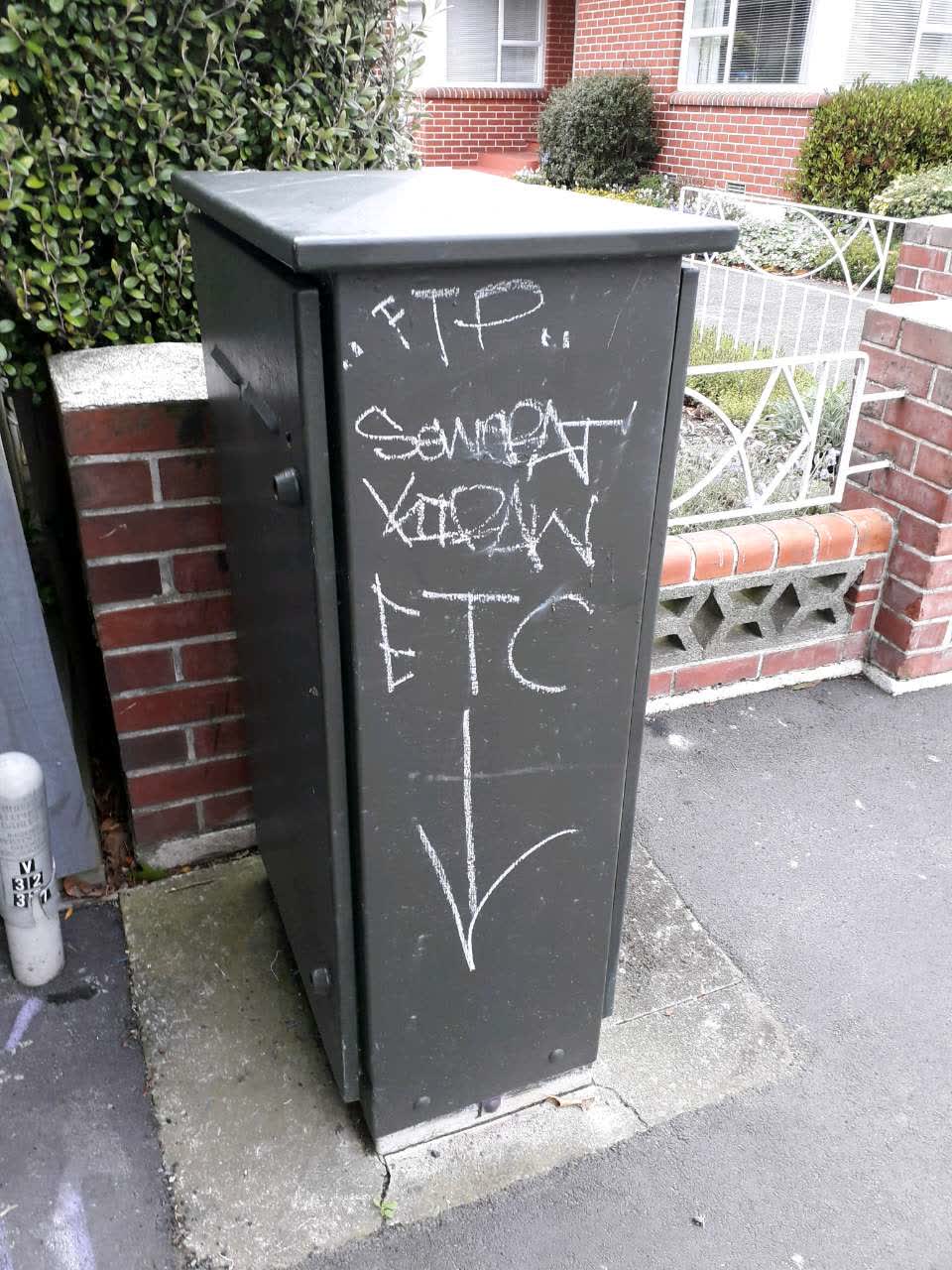 The photograph attached to this graffiti report