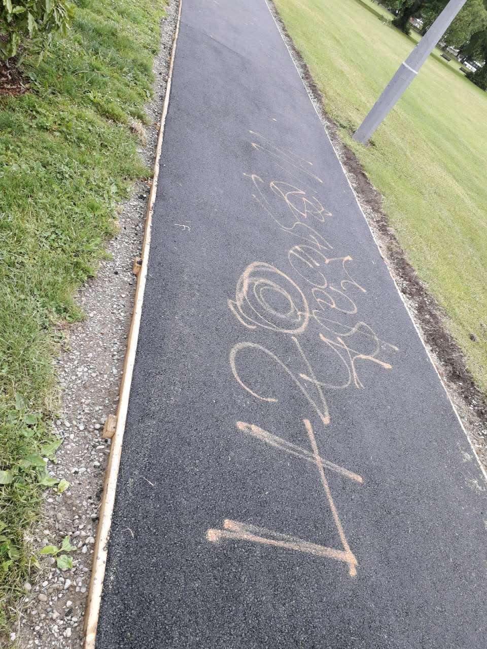 The photograph attached to this graffiti report