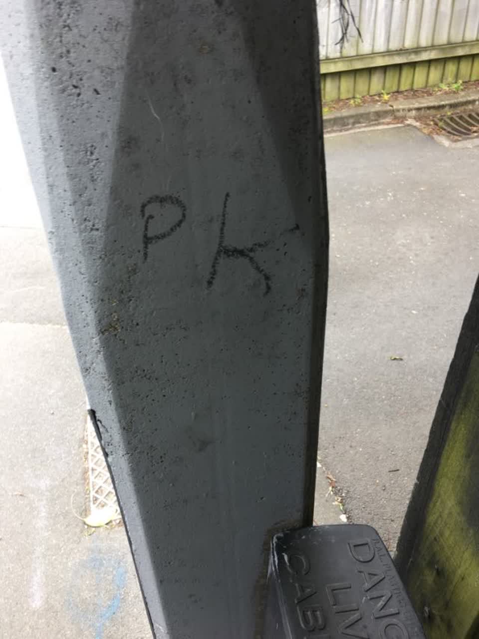 The photograph attached to this graffiti report