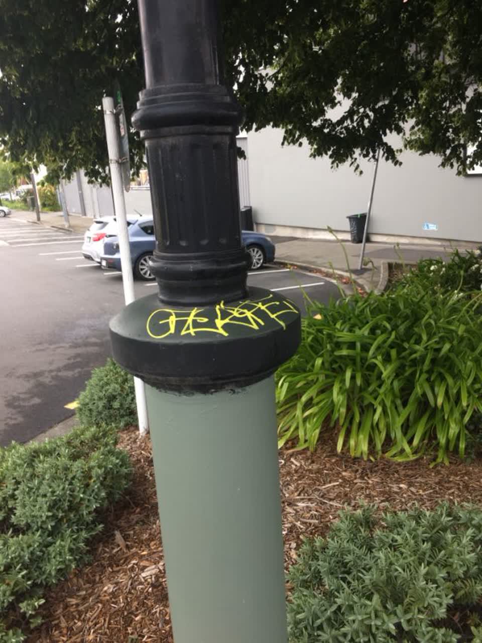The photograph attached to this graffiti report