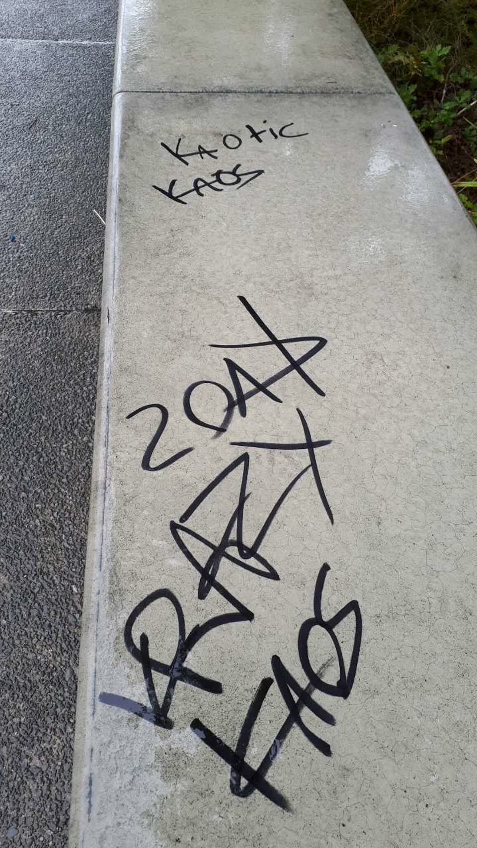 The photograph attached to this graffiti report