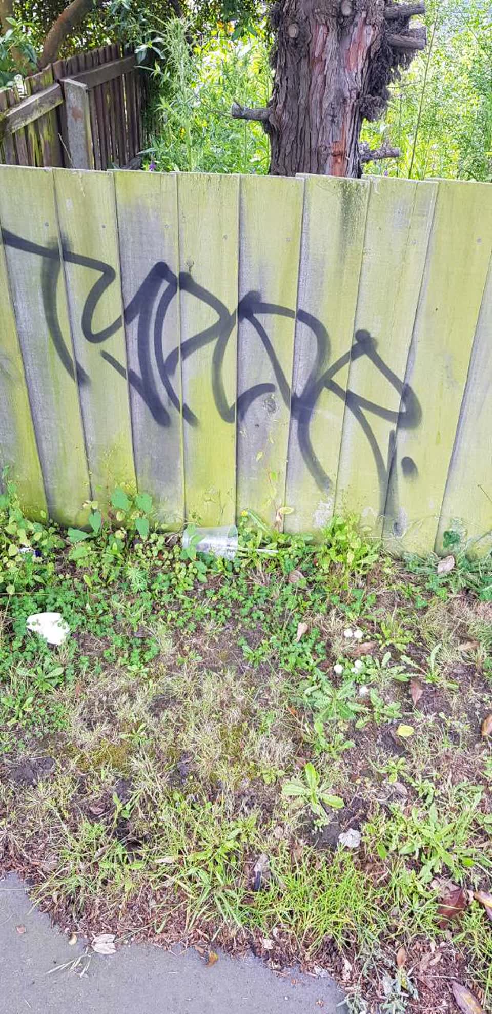 The photograph attached to this graffiti report