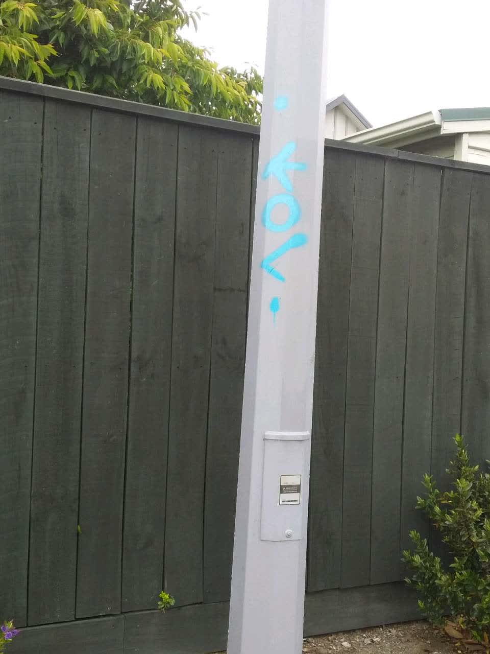 The photograph attached to this graffiti report