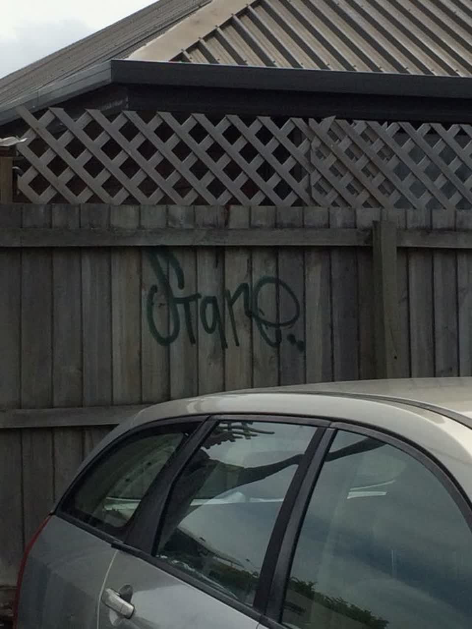 The photograph attached to this graffiti report