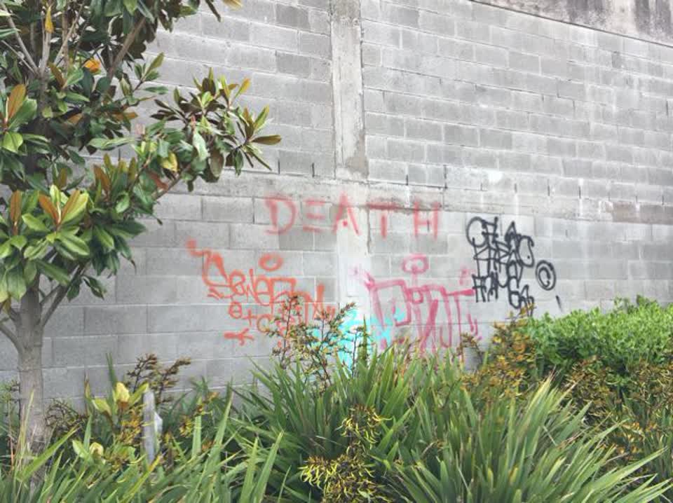 The photograph attached to this graffiti report