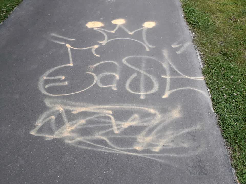 The photograph attached to this graffiti report
