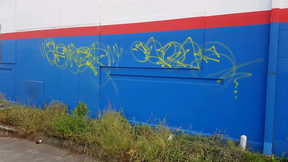 The photograph attached to this graffiti report