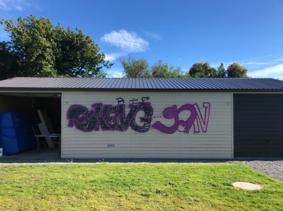 The photograph attached to this graffiti report