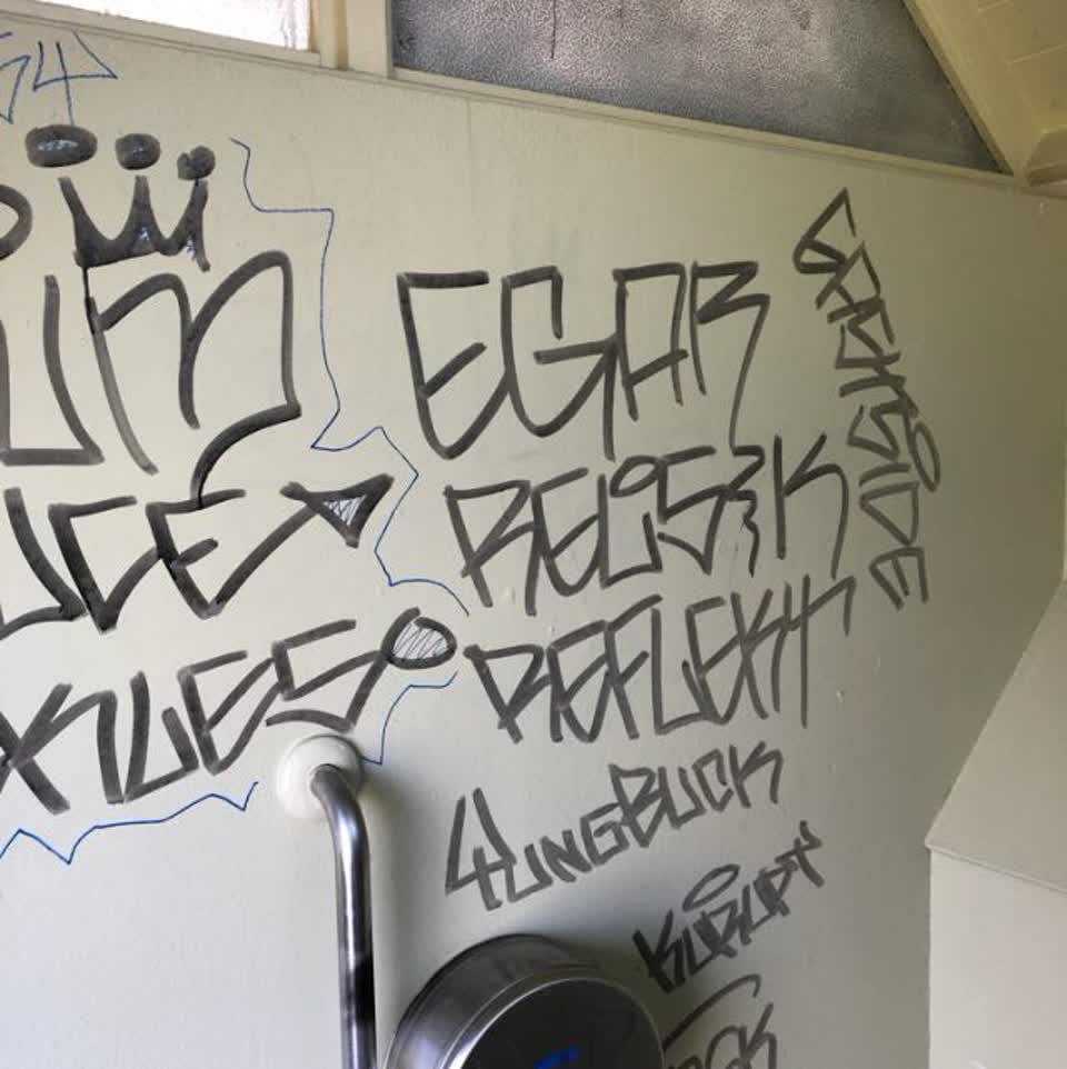 The photograph attached to this graffiti report