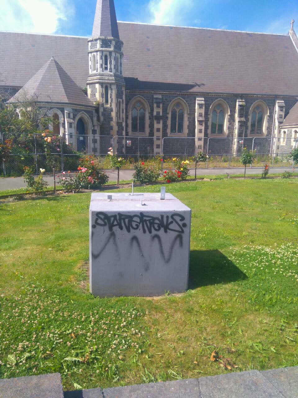 The photograph attached to this graffiti report