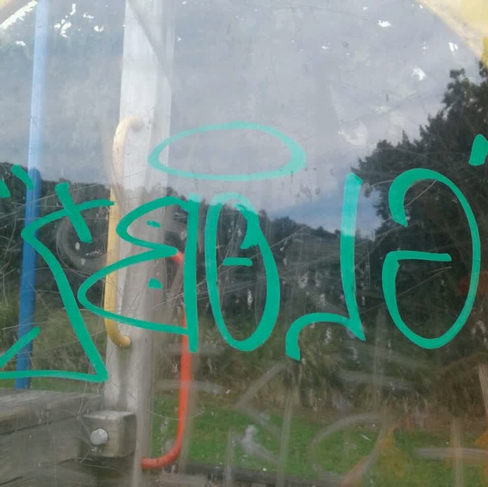 The photograph attached to this graffiti report