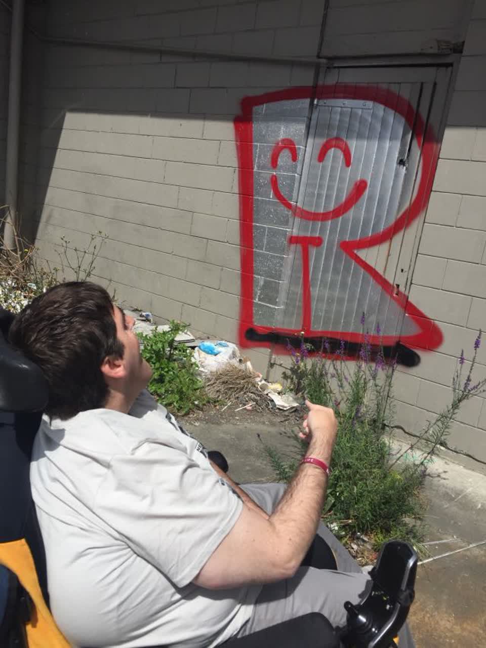 The photograph attached to this graffiti report