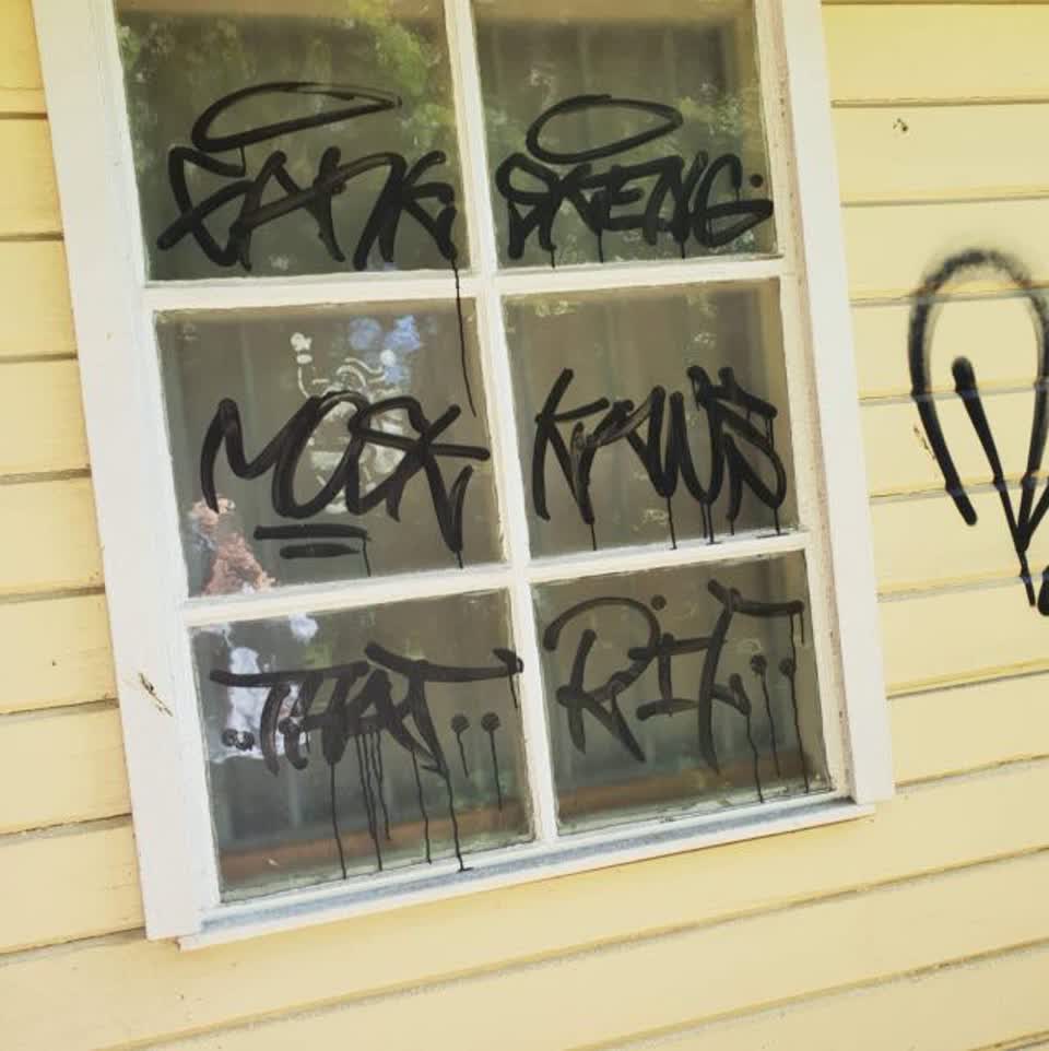 The photograph attached to this graffiti report