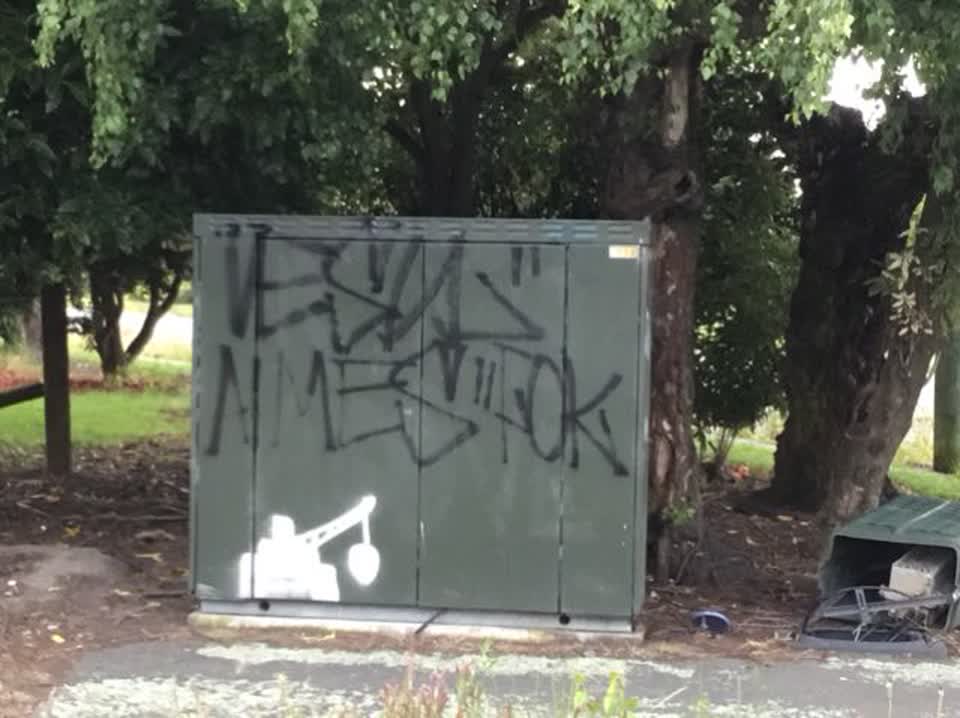 The photograph attached to this graffiti report