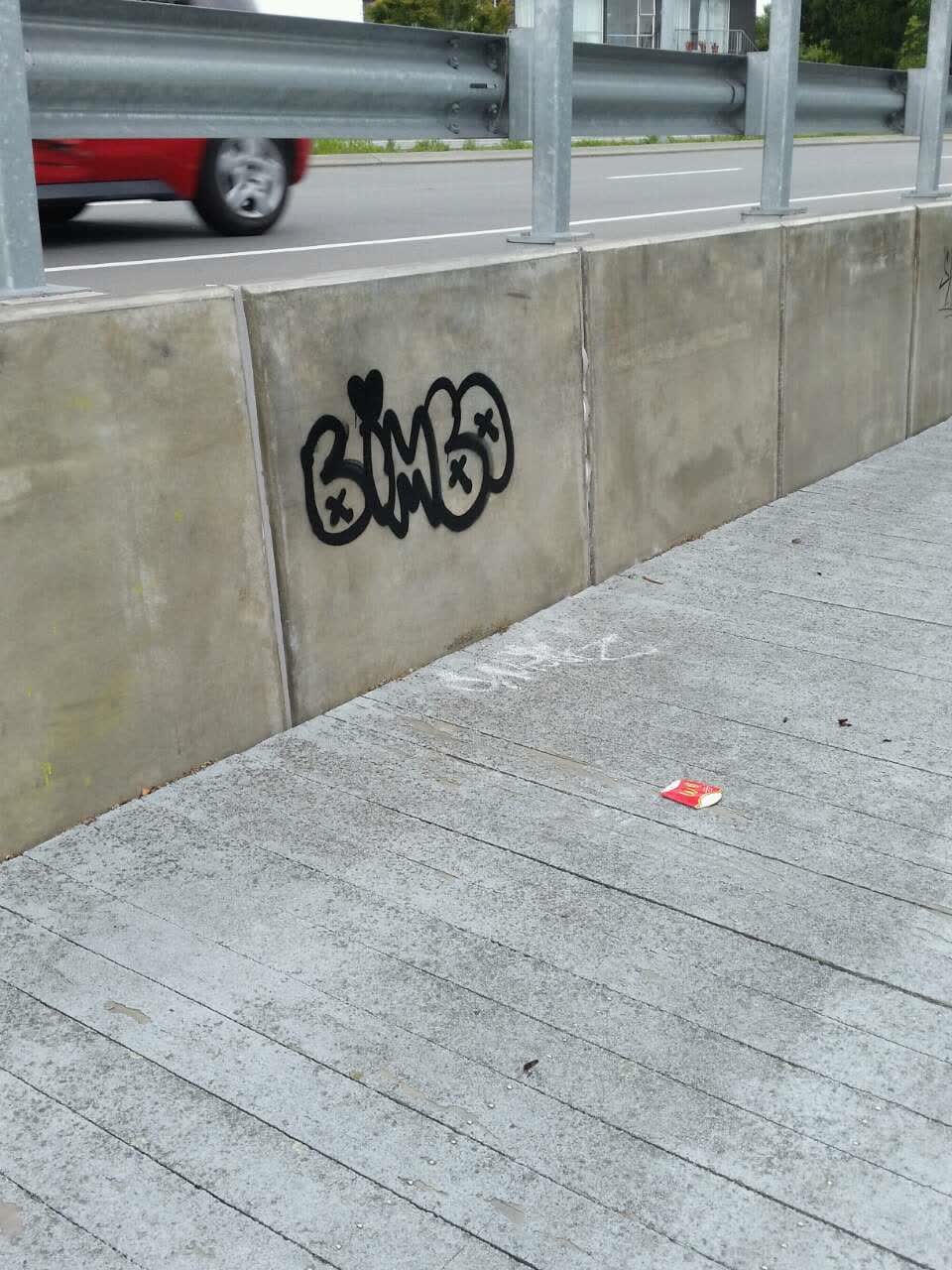 The photograph attached to this graffiti report