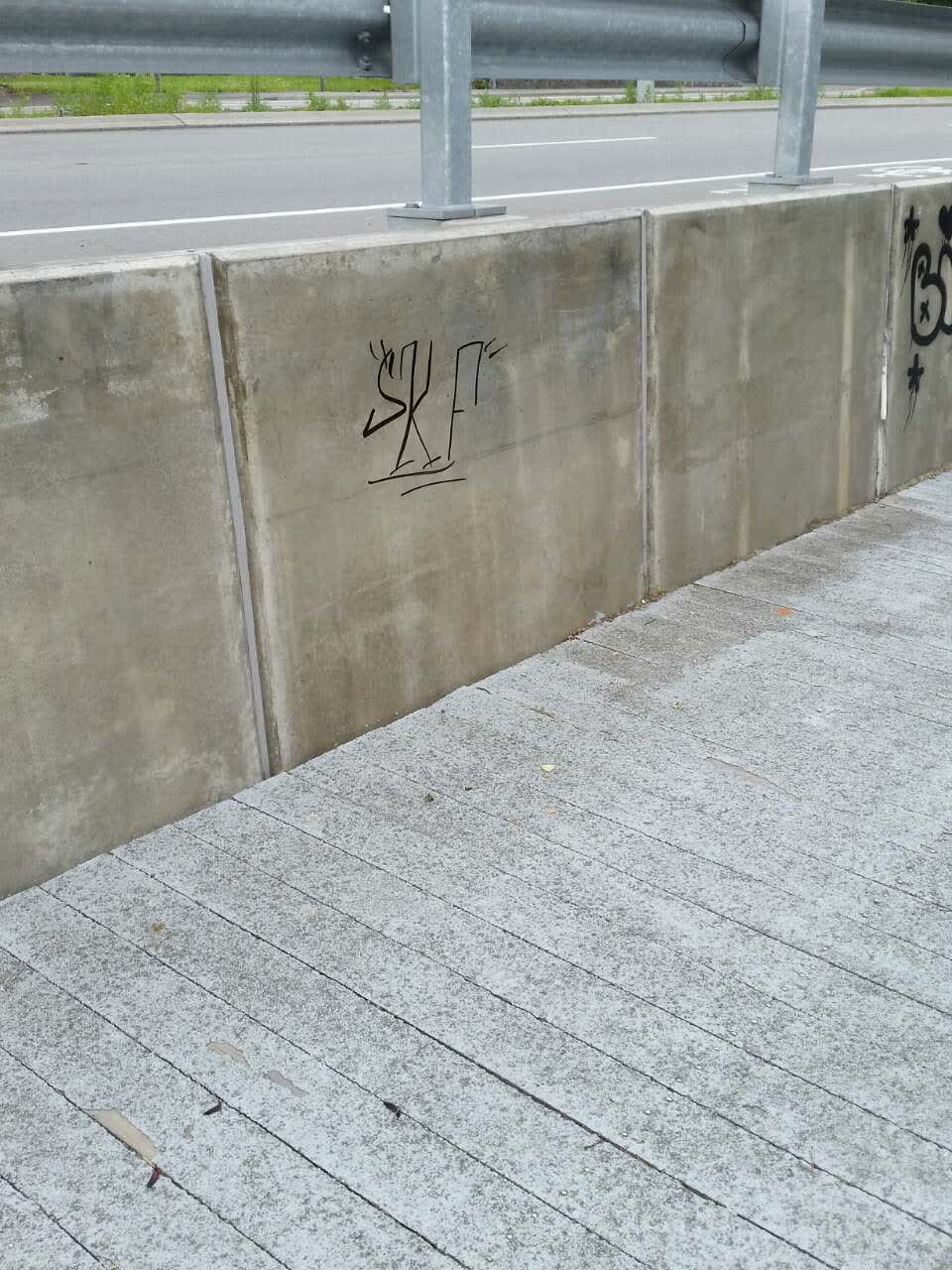 The photograph attached to this graffiti report