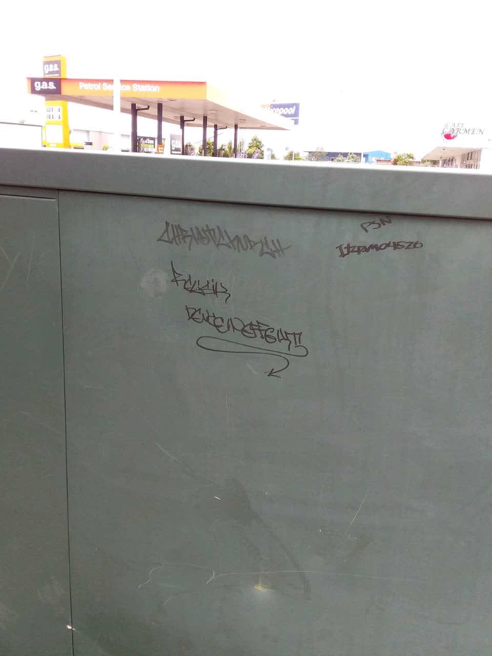The photograph attached to this graffiti report