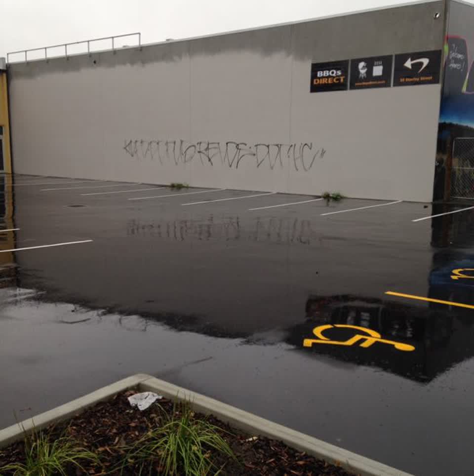 The photograph attached to this graffiti report