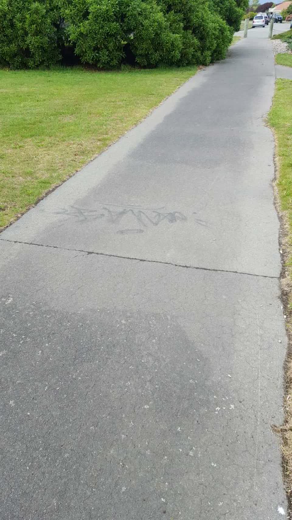 The photograph attached to this graffiti report
