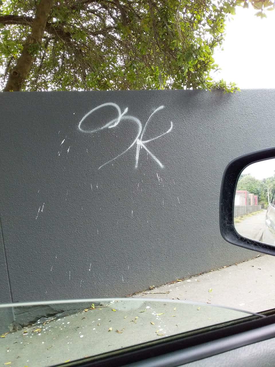 The photograph attached to this graffiti report
