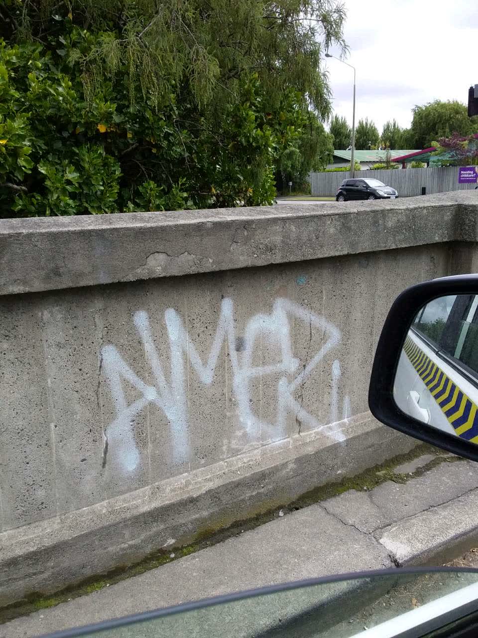 The photograph attached to this graffiti report