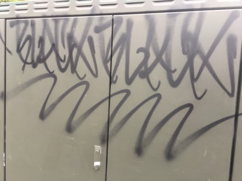 The photograph attached to this graffiti report